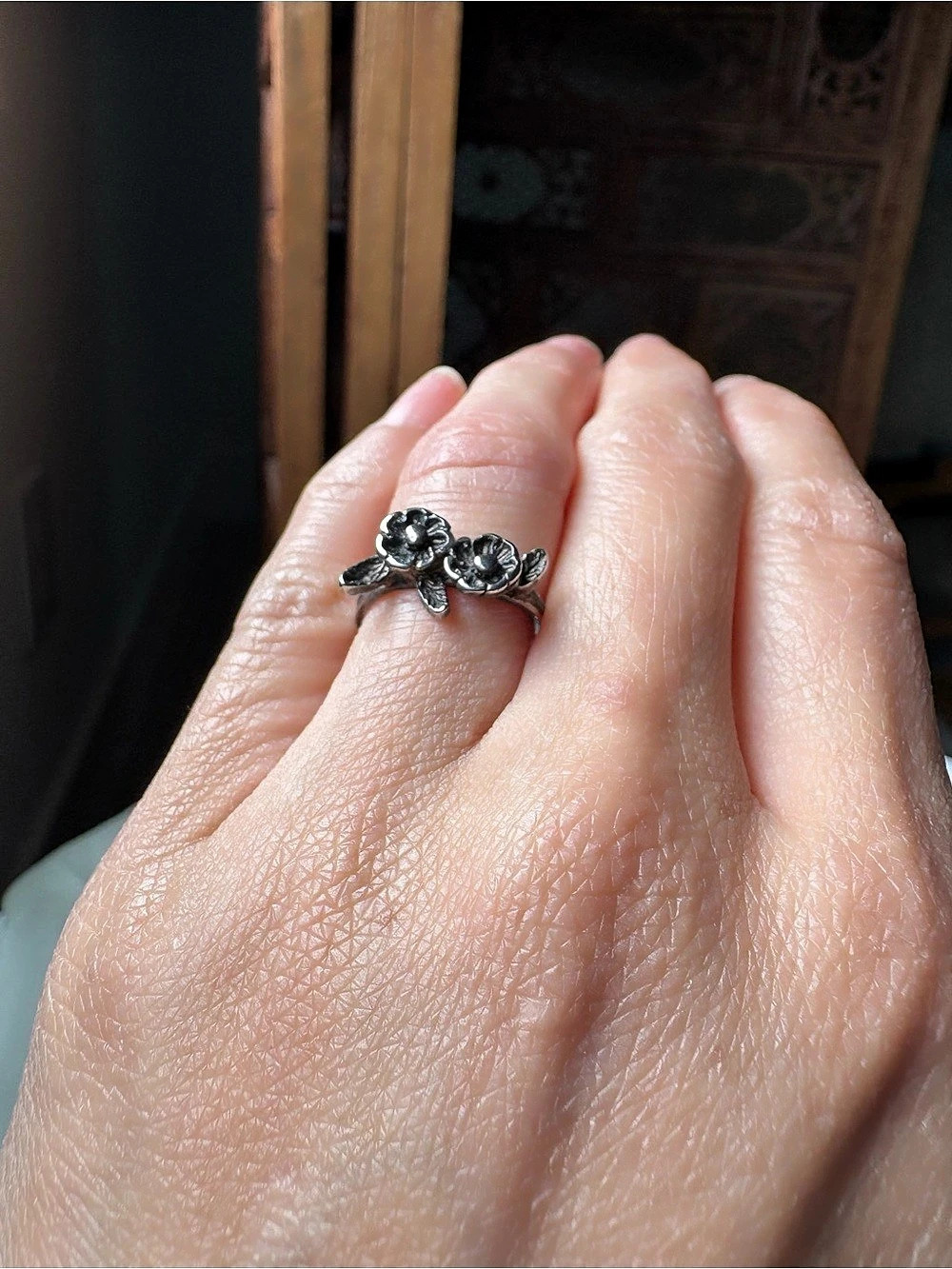 Floral Ring Size 5 Vintage Sterling Silver